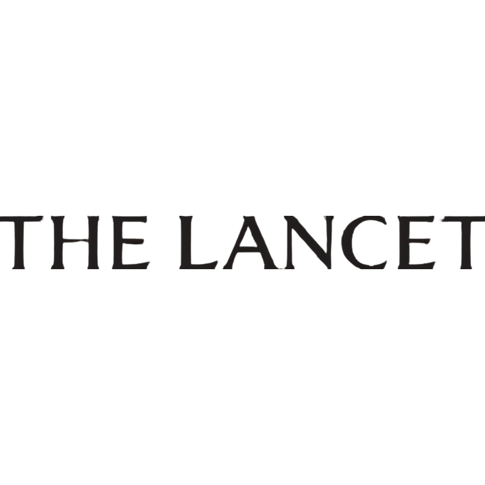 The black logo of The Lancet, a highly respected medical journal.