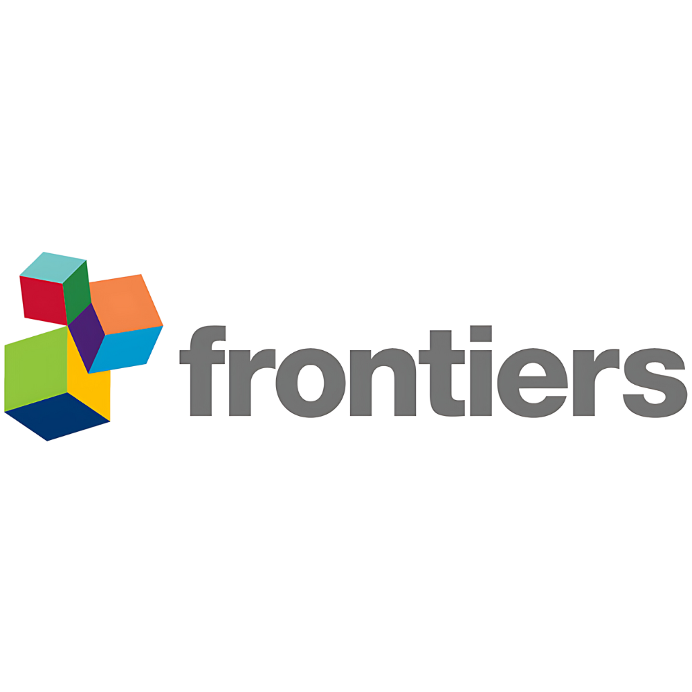 The colorful logo of Frontiers, an open-access scientific journal publisher.