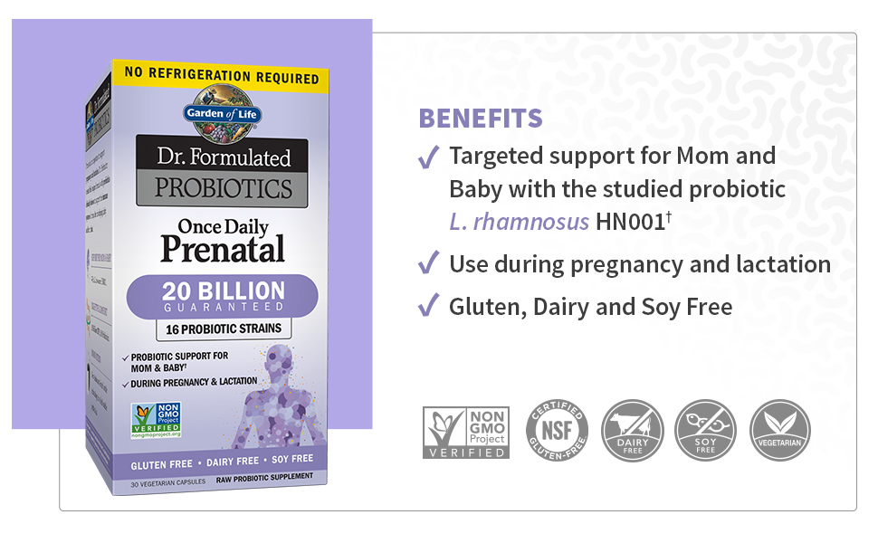 prenatal probiotics, 20 billion CFU, Use During Pregnancy & Lactation one a day