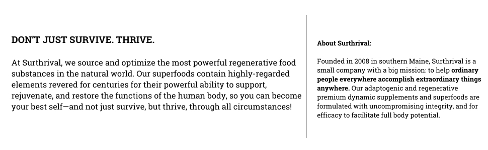 surthrival about the brand