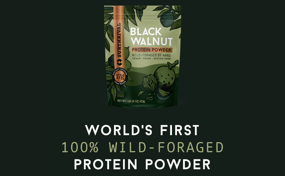 wild forage by hand protein powder plant based tree nut black walnuts