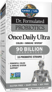 Garden of Life Probiotics for Women and Men, Dr. Formulated Once Daily Ultra 90 Billion Adult Probiotic for Digestive Health, Immune System Support, Acidophilus, Prebiotics, 30 Vegetarian Capsules