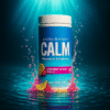 Calm magnesium drink mix in fizzing raspberry-lemon oasis