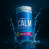 Calm magnesium drink mix in dramatic zero-g water splash