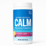 CALM magnesium supplement bottle on white background