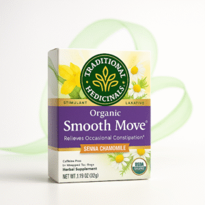Smooth move tea box with green leaf ribbon loop